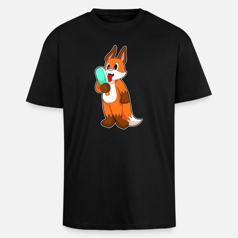 Fox popsicles - Unisex Oversized Heavyweight T-shirt - black