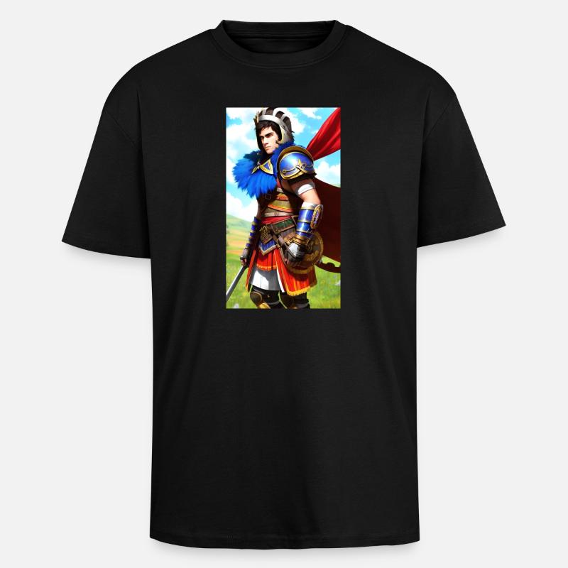 Mehrfarbiger Ritter Gladiator - Oversized Heavyweight Unisex T-Shirt - Schwarz