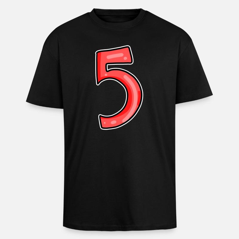 5 red - Unisex Oversized Heavyweight T-shirt - black