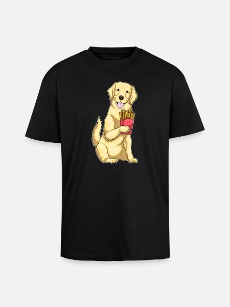 Frites du Labrador - T-shirt unisexe oversize épais - noir