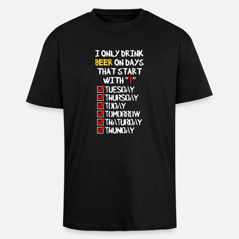 Beer everyday - Oversized Heavyweight Unisex T-Shirt - Schwarz