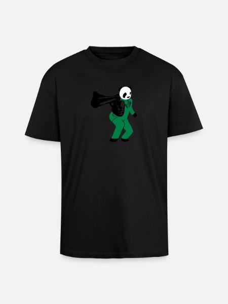 shooting panda 2 - Oversized Heavyweight Unisex T-Shirt - Schwarz