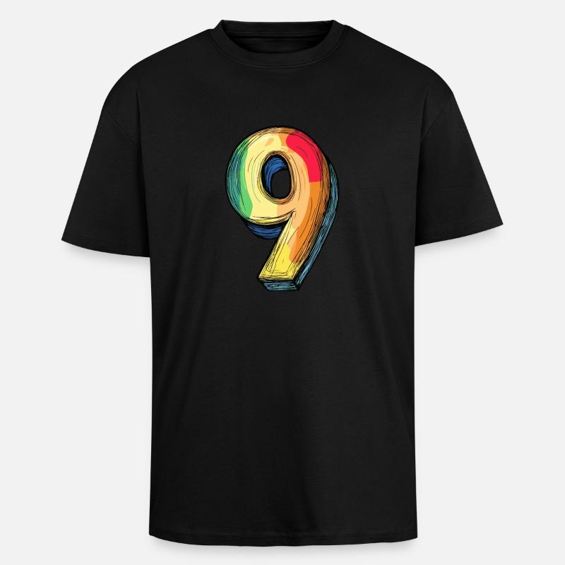 9 Number Comic - Unisex Oversized Heavyweight T-shirt - black