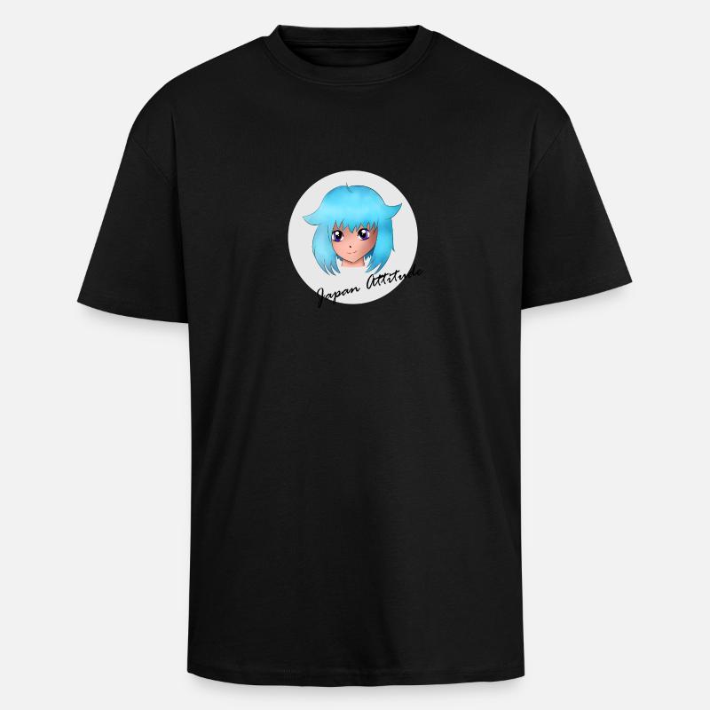 Mangamädchen - Oversized Heavyweight Unisex T-Shirt - Schwarz