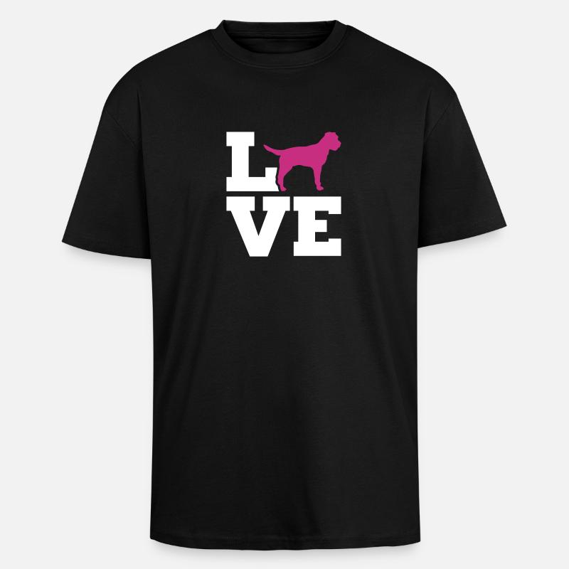 Border Terrier - Oversized Heavyweight Unisex T-Shirt - Schwarz