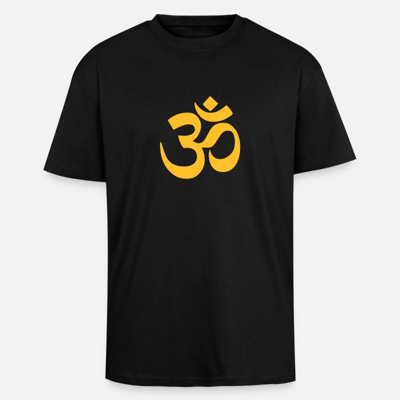 AUM OM Devanagari 1c - T-shirt unisexe oversize épais - noir