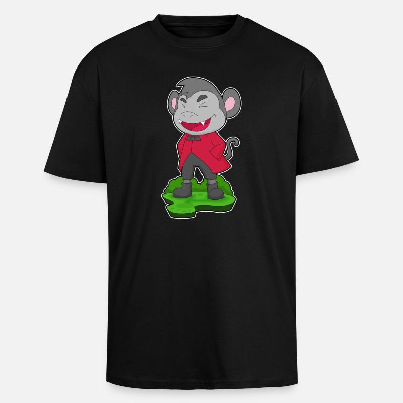 Singe Halloween Vampire - T-shirt unisexe oversize épais - noir