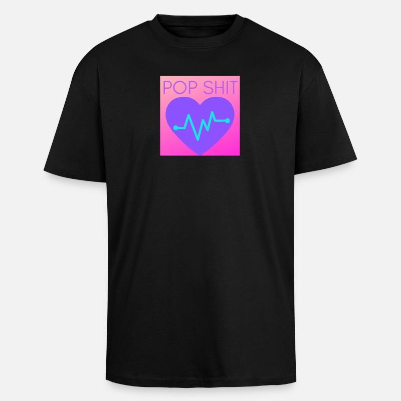 POPSHIT  - Oversized Heavyweight Unisex T-Shirt - Schwarz