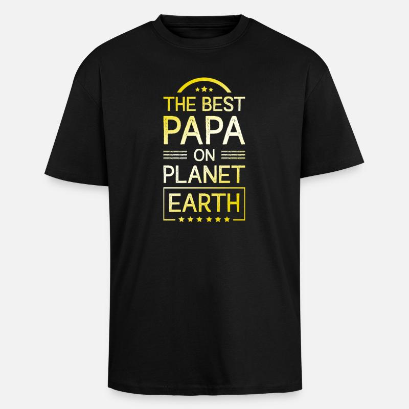 Der Beste Papa - Oversized Heavyweight Unisex T-Shirt - Schwarz