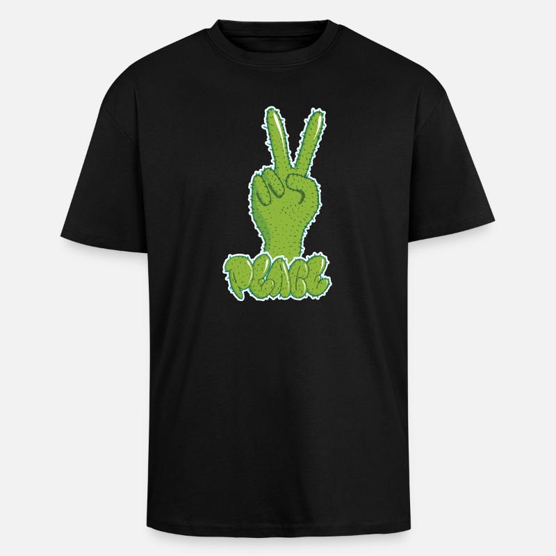 Graffiti Peace - Oversized Heavyweight Unisex T-Shirt - Schwarz