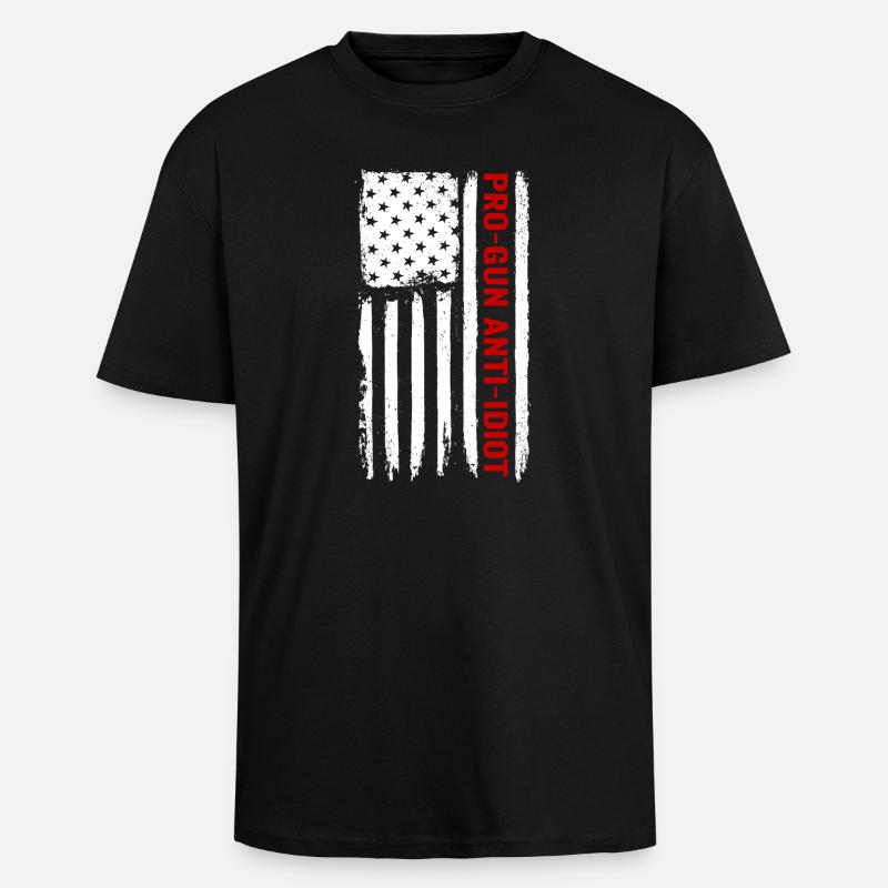 Pro-Waffen, Anti-Idiot - Oversized Heavyweight Unisex T-Shirt - Schwarz
