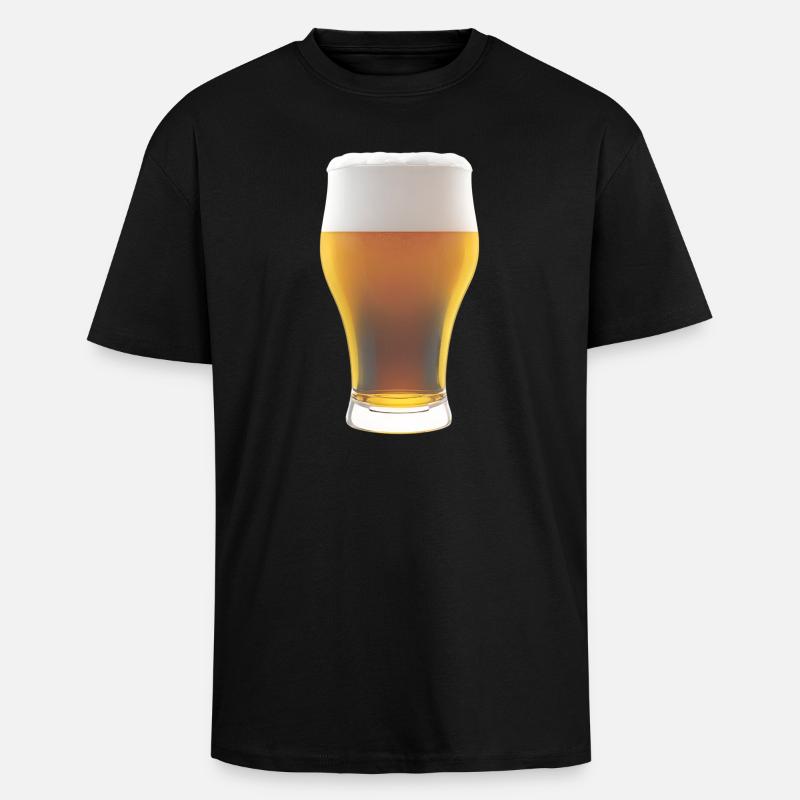 Biergradienten Glas mit Schaum - Oversized Heavyweight Unisex T-Shirt - Schwarz