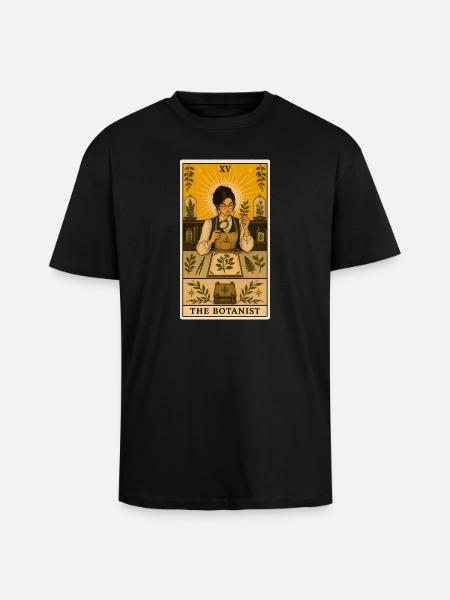 Botanist | Plants Herbarium Tarot - Unisex Oversized Heavyweight T-shirt - black