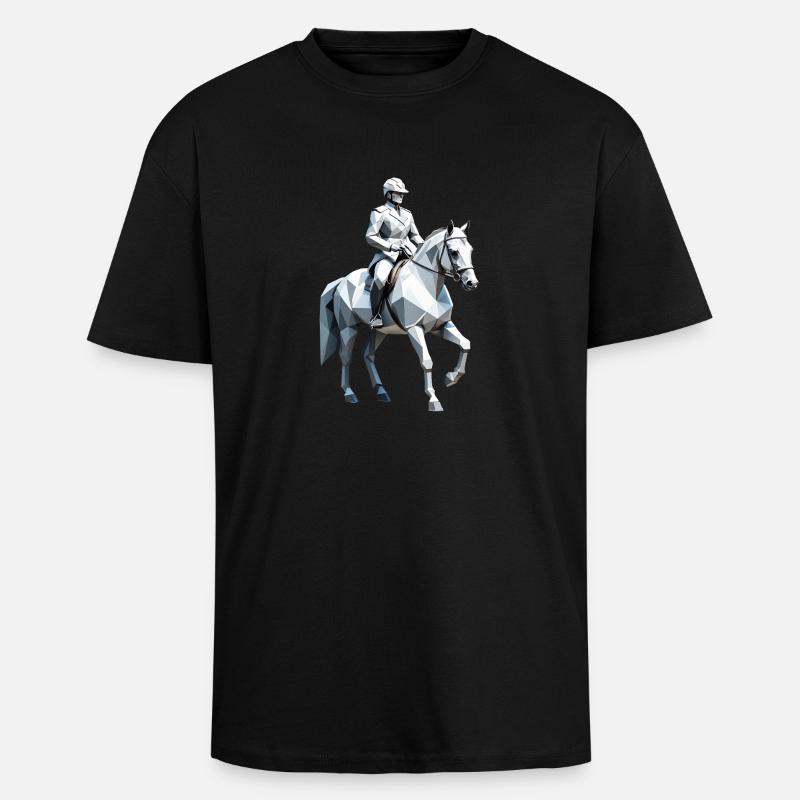 Cavalier Low Poly - Ballet Design - T-shirt unisexe oversize épais - noir