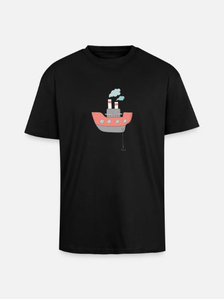 boat - Unisex Oversized Heavyweight T-shirt - black