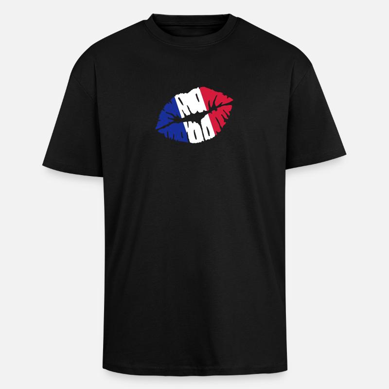 France - T-shirt unisexe oversize épais - noir