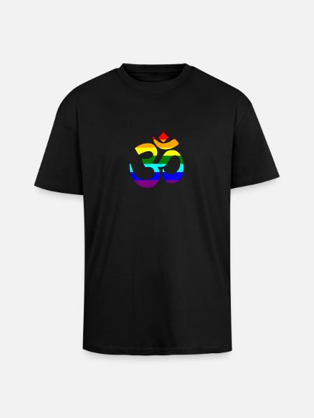 signe arc-en-Om - T-shirt unisexe oversize épais - noir