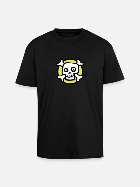 comic_skull_072011_b_3c - Oversized Heavyweight Unisex T-Shirt - Schwarz