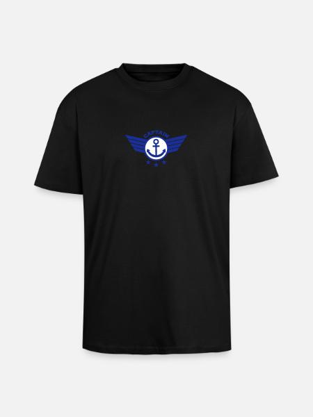 Anchor Captain - Unisex Oversized Heavyweight T-shirt - black