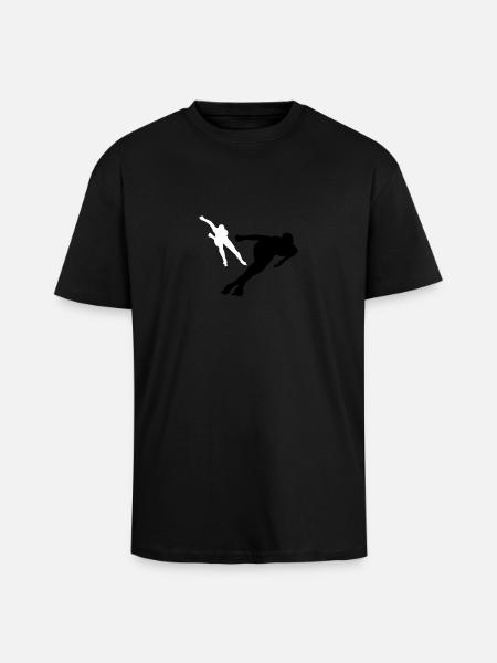Ice Skater 2C - Unisex Oversized Heavyweight T-shirt - black