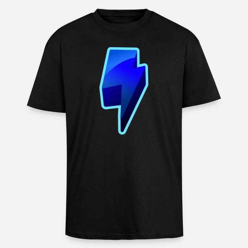 NeonBlitz Lightning Graphic Blue - Unisex Oversized Heavyweight T-shirt - black