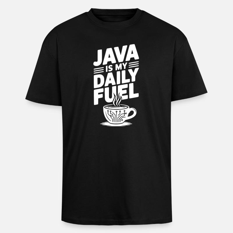 Java est mon carburant quotidien - T-shirt unisexe oversize épais - noir