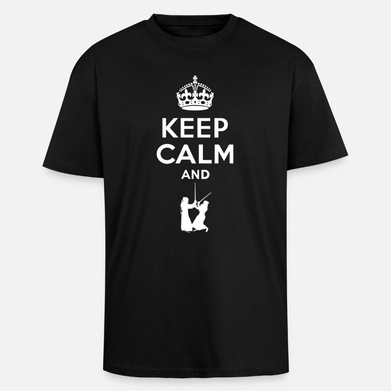 Keep Calm - Kendo - Oversized Heavyweight Unisex T-Shirt - Schwarz
