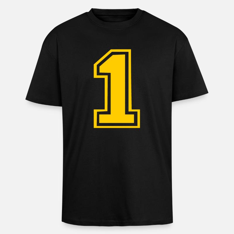1 - T-shirt unisexe oversize épais - noir