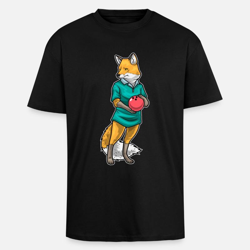 Fuchs Bowling Bowlingkugel - Oversized Heavyweight Unisex T-Shirt - Schwarz
