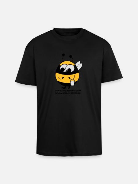 Biene mit Eimer - Oversized Heavyweight Unisex T-Shirt - Schwarz