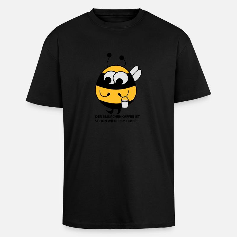 Biene mit Eimer - Oversized Heavyweight Unisex T-Shirt - Schwarz