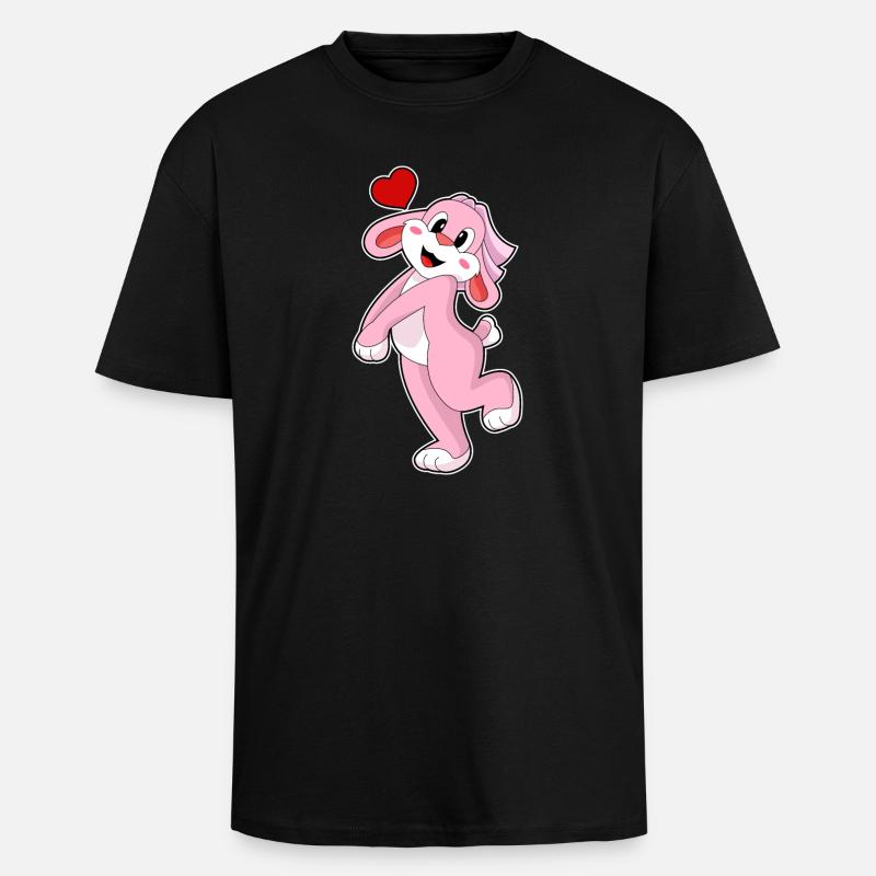 Rabbit Bride Veil Wedding - Unisex Oversized Heavyweight T-shirt - black