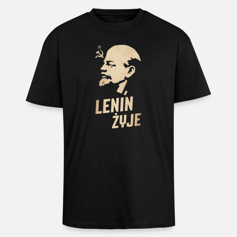Lenin lebt - Oversized Heavyweight Unisex T-Shirt - Schwarz
