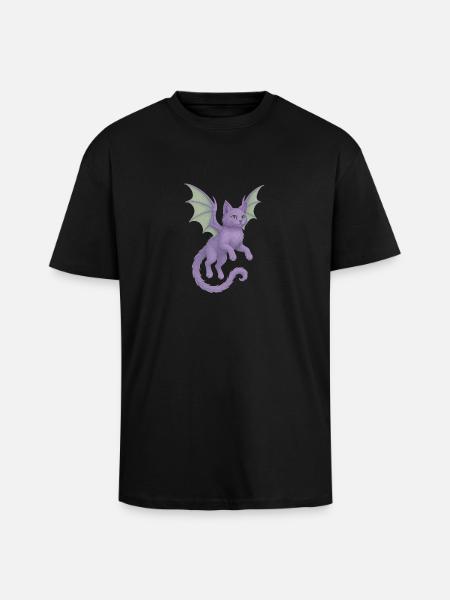 Katzendrache - Oversized Heavyweight Unisex T-Shirt - Schwarz