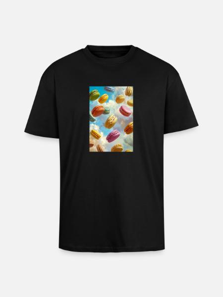 Bunte Macarons am Himmel - Oversized Heavyweight Unisex T-Shirt - Schwarz