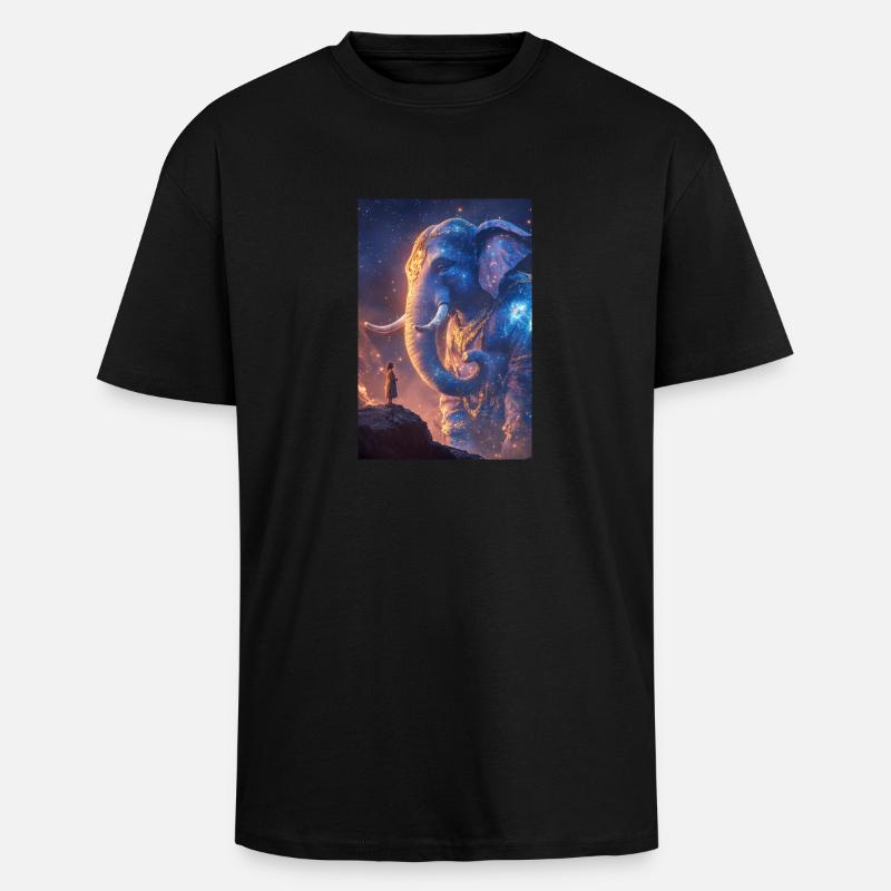 Gardien de l’éléphant céleste - T-shirt unisexe oversize épais - noir
