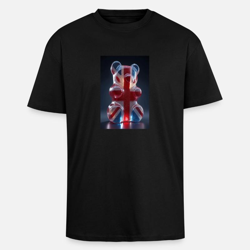 Gummibärchen mit britischer Flagge - Oversized Heavyweight Unisex T-Shirt - Schwarz