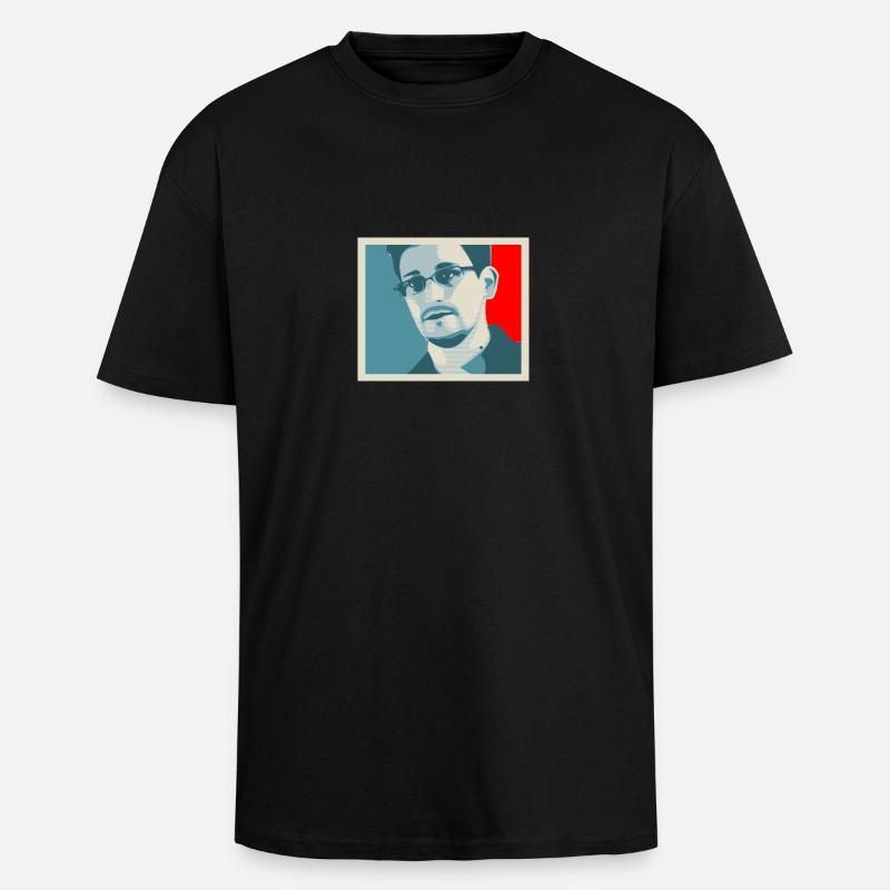 Snowden - Oversized Heavyweight Unisex T-Shirt - Schwarz