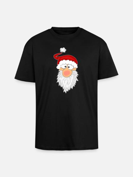 Santa Claus Face - Unisex Oversized Heavyweight T-shirt - black