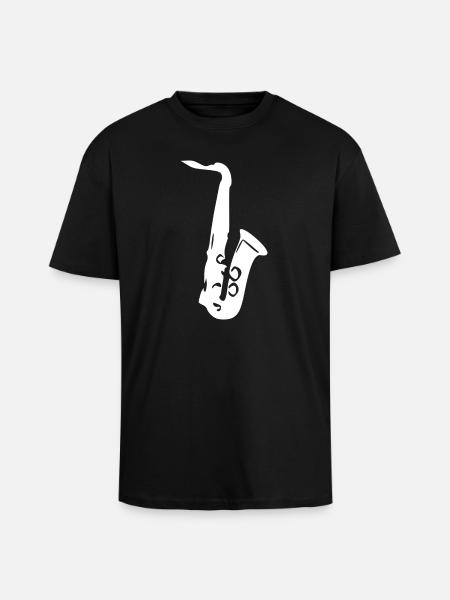 Saxophone Music Gift Musician - Unisex Oversized Heavyweight T-shirt - black
