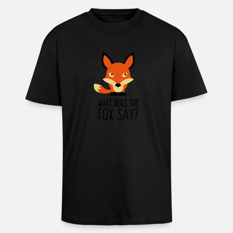 Was hat der Fuchs gesagt? - Oversized Heavyweight Unisex T-Shirt - Schwarz