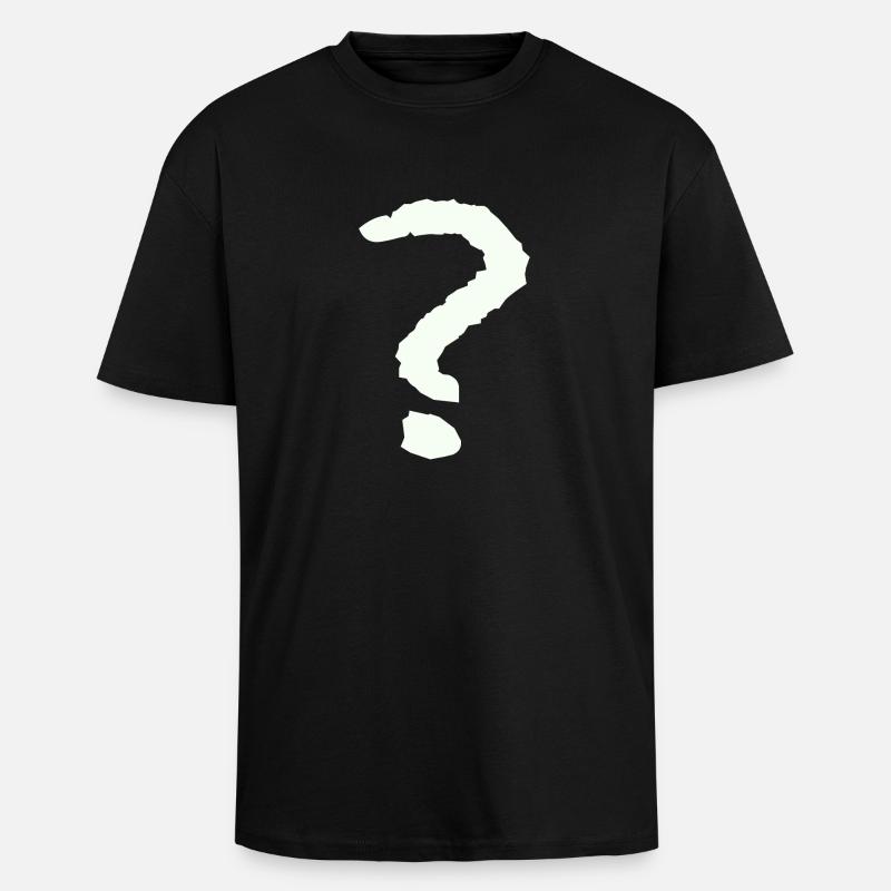 Points d’interrogation - T-shirt unisexe oversize épais - noir