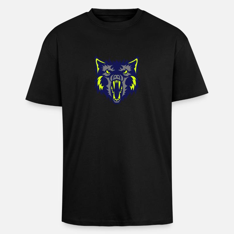 Werwolf Werwolf Wolf 2 - Oversized Heavyweight Unisex T-Shirt - Schwarz
