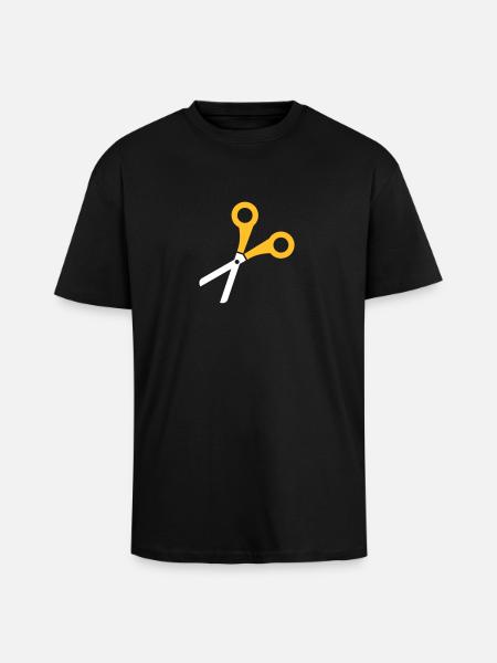 Ciseaux - T-shirt unisexe oversize épais - noir