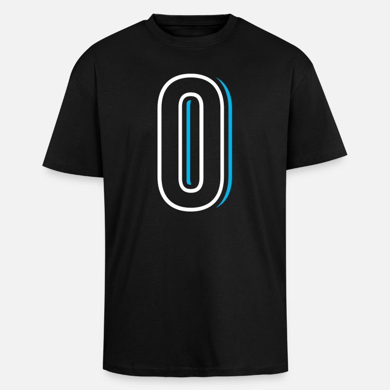 Nummer 0 - Null - Oversized Heavyweight Unisex T-Shirt - Schwarz