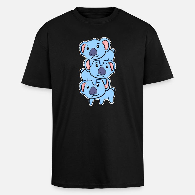 Koala Koalas - T-shirt unisexe oversize épais - noir