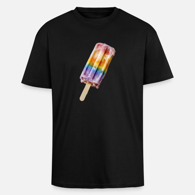 Eis am Stil Regenbogen - Oversized Heavyweight Unisex T-Shirt - Schwarz