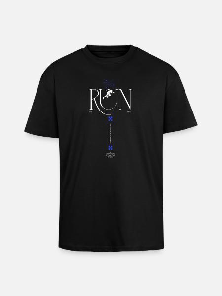 RUN Neon Runner Glyphs - T-shirt unisexe oversize épais - noir