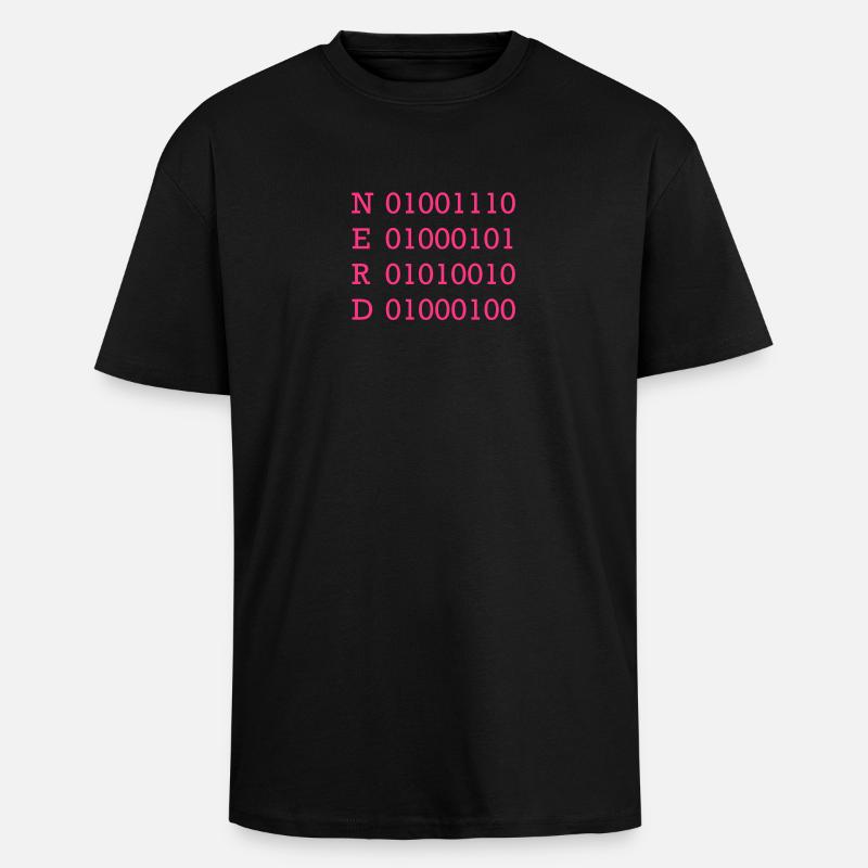 binary nerd - Unisex Oversized Heavyweight T-shirt - black