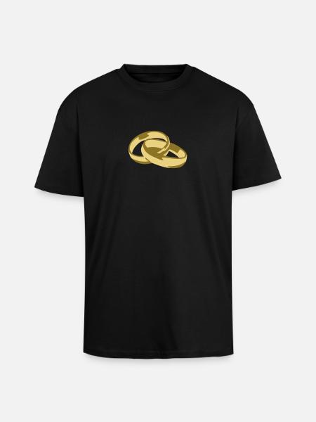 Ringe - Oversized Heavyweight Unisex T-Shirt - Schwarz